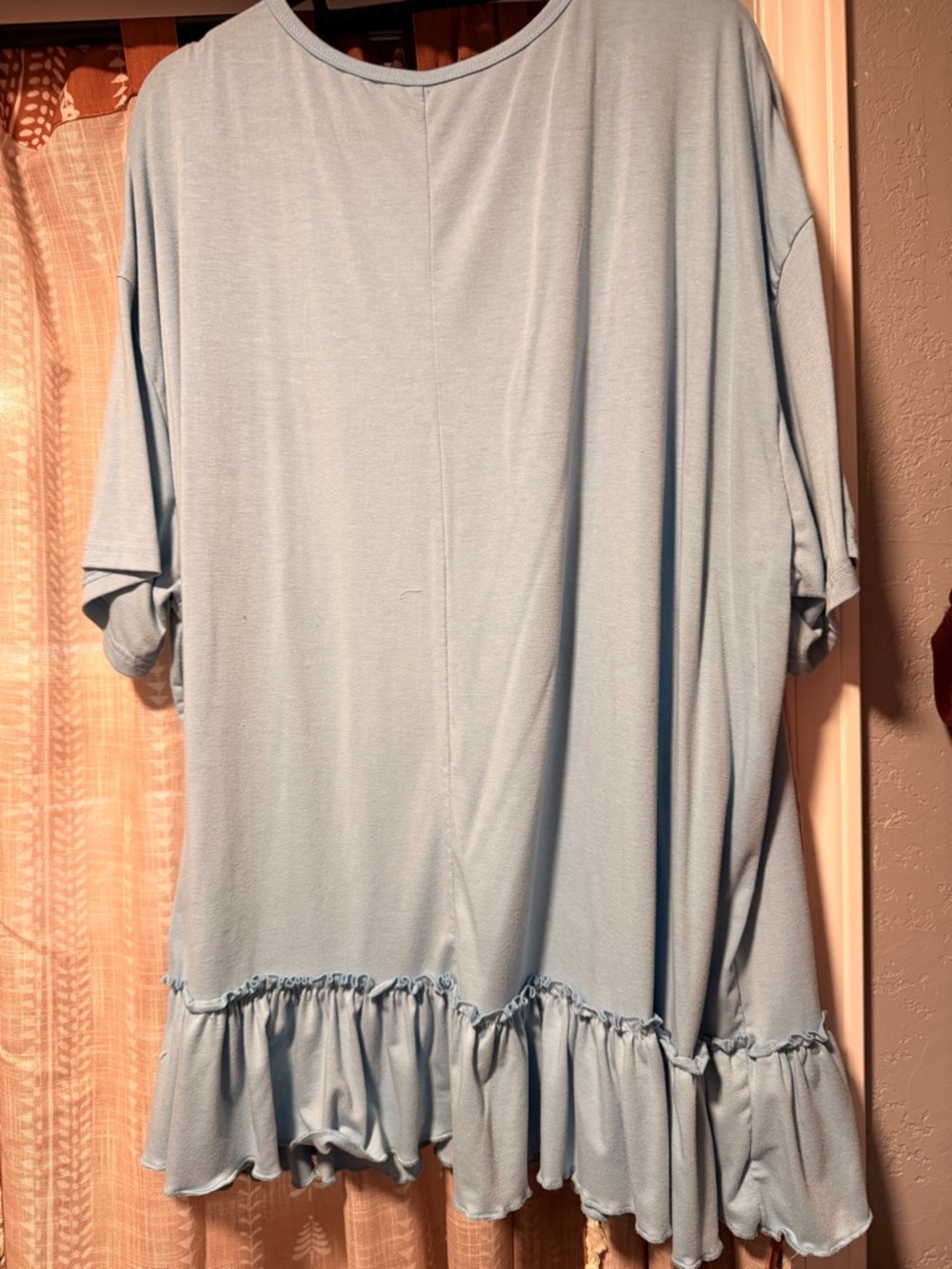 Light Blue Ruffle-Hem Top - Picture 2 of 2